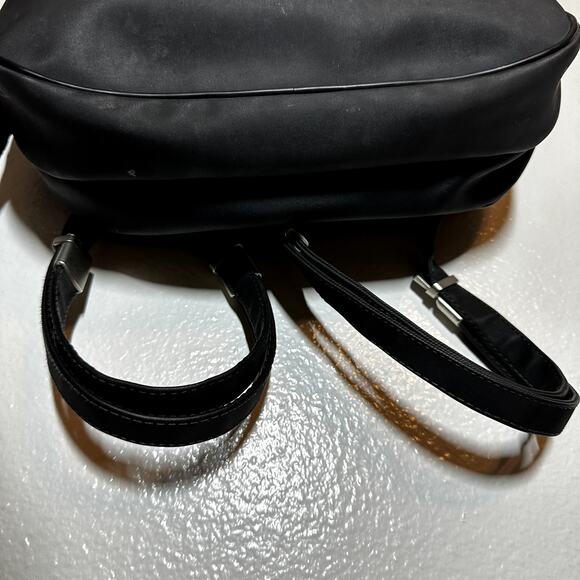 Mandarina Duck Backpack Nylon Leather Trim Mini Round Black 10\